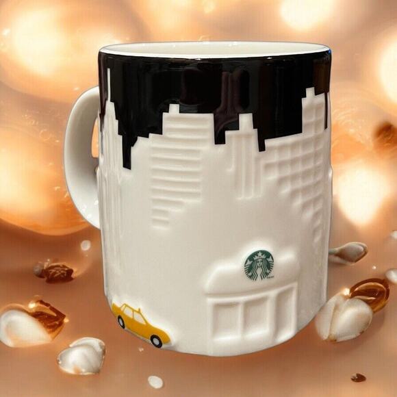 Starbucks New York City Relief Mug 2012 14oz Coffee Cup Yellow Taxi Skyline EUC - Picture 5 of 9